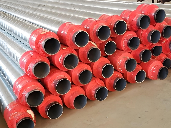 Overhead insulated steel pipe
